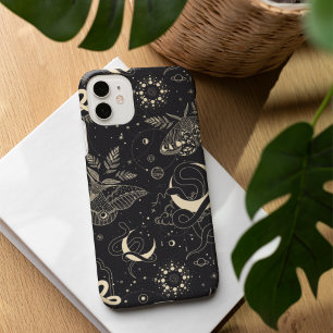Mystical Celestial Night Moth & Serpent Pattern iPhone 16 Case