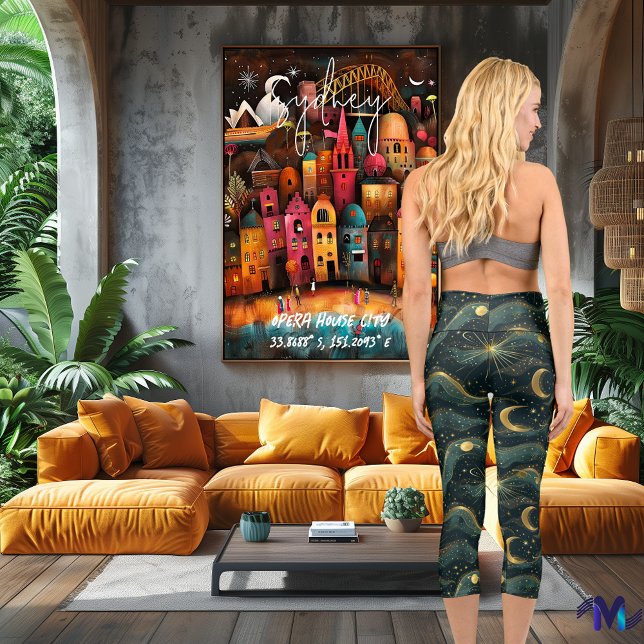 Mystical Celestial Night Sky Design Capri Leggings (Creator Uploaded)