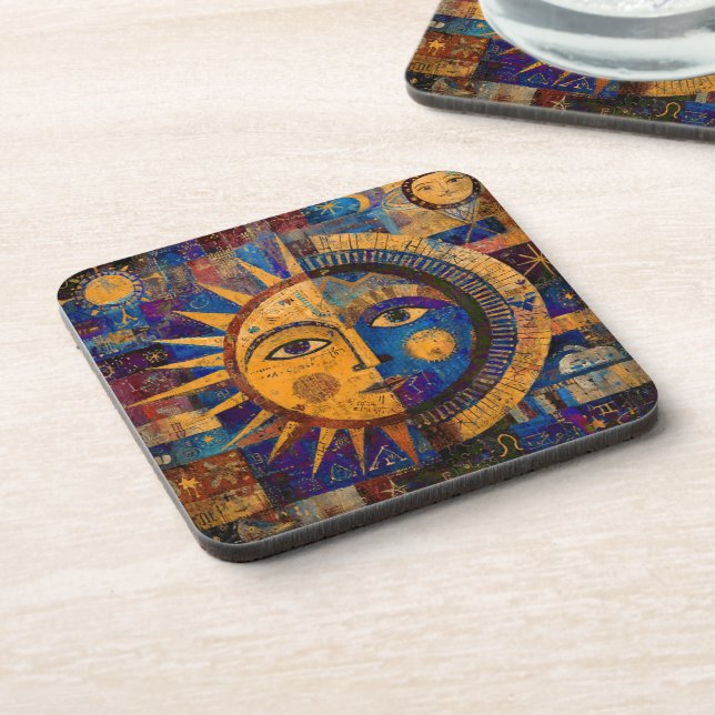 Mystical Celestial Sun Moon Alchemy Coaster (Left Side)