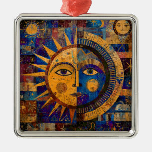 Mystical Celestial Sun Moon Alchemy Metal Tree Decoration