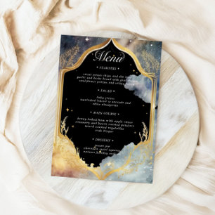 Mystical Celestial Wedding Dinner Menu Card