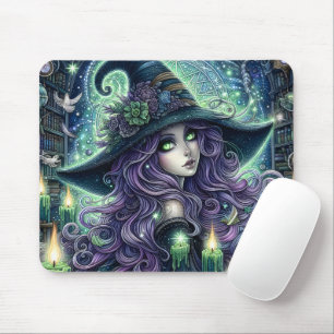 Mystical Celestial Witch Mouse Mat