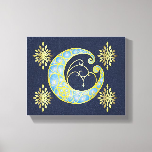 Mystical Celtic Moon Canvas Print (Front)