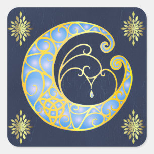 Mystical Celtic Moon  Square Sticker