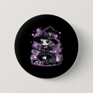 Mystical Charms Halloween Witch Graphic 6 Cm Round Badge