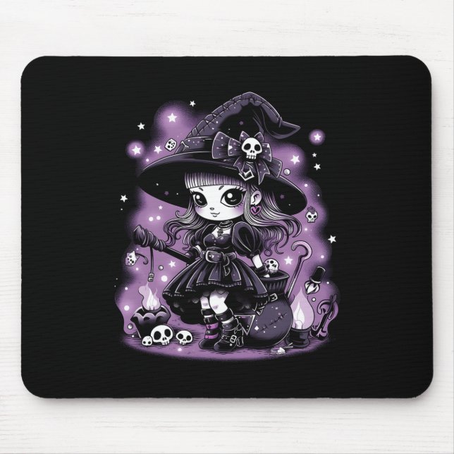 Mystical Charms Halloween Witch Graphic  Mouse Mat (Front)