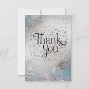 Mystical Cheerful Meteor Celestial Thank You Card