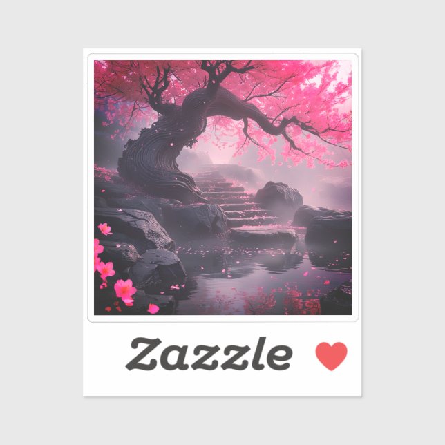 Mystical Cherry Blossom Path – Enchanted Stairway  (Sheet)