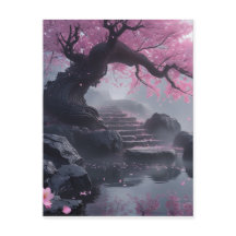 Mystical Cherry Blossom Path – Enchanted Stairway 