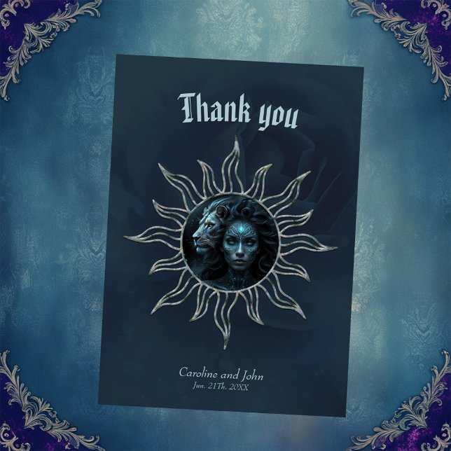 Mystical connection,  mystical woman and the lion. thank you card (Creator Uploaded)