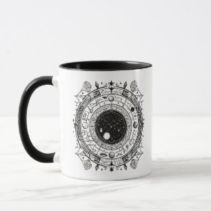 Mystical Constellations: Intricate Zodiac Line Art Mug