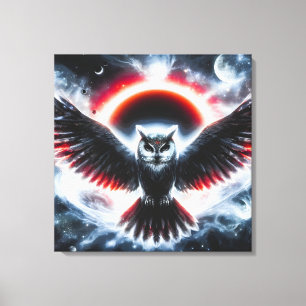 Mystical Cosmic Celestial Owl Canvas Print