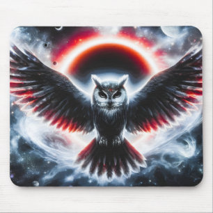 Mystical Cosmic Celestial Owl Mouse Mat