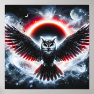 Mystical Cosmic Celestial Owl Poster