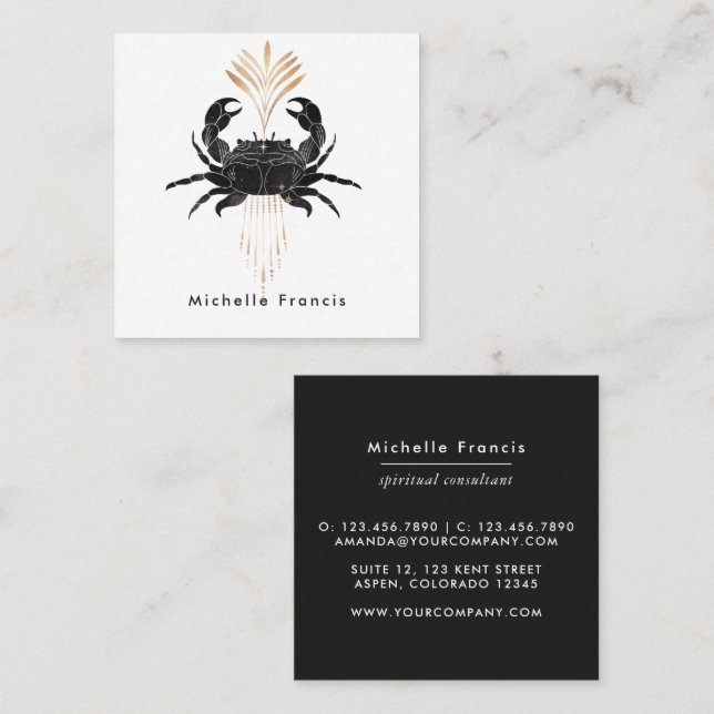 Mystical Cosmic Crab Square Business Card (Front/Back)