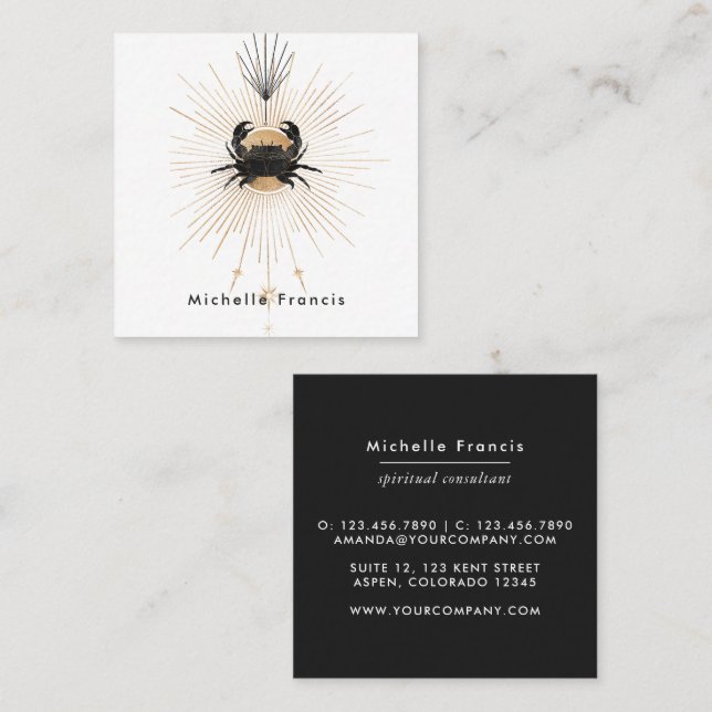 Mystical Cosmic Crab Square Business Card (Front/Back)