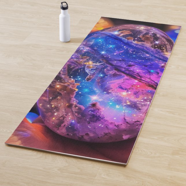 Mystical Cosmic Crystal Sphere Galaxy Yoga Mat (In Situ)
