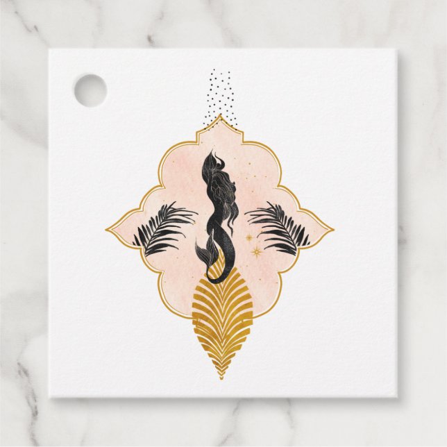 Mystical Cosmic Mermaid Favour Tags (Front)