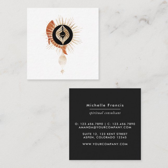 Mystical Cosmic Square Business Card (Front/Back)
