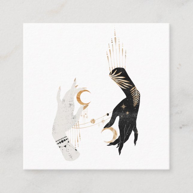 Mystical Cosmic Square Business Card (Front)