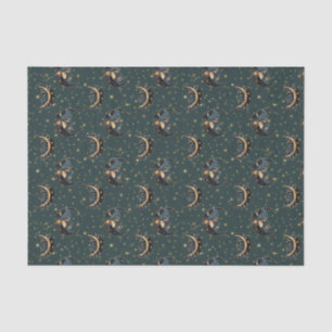 Mystical Crescent Moon Star Pattern Tissue Paper
