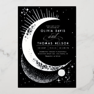 Mystical Crescent Moon Starry Night Boho Wedding