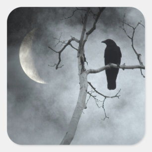 Mystical Crow Square Sticker