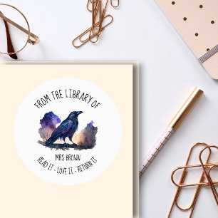 Mystical Crow Under Starry Sky Sticker Celestial