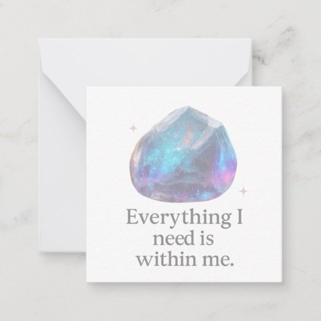 Mystical Crystal Affirmation  Card (Front)