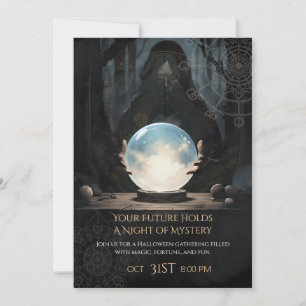 Mystical Crystal Ball Fortune Teller Halloween  Invitation