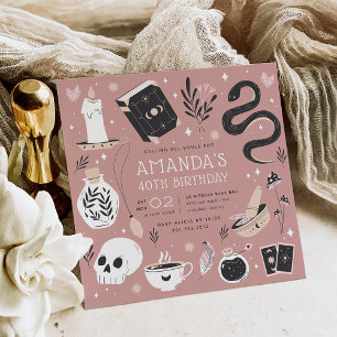 Mystical Crystal Fortune Teller Birthday Party Invitation