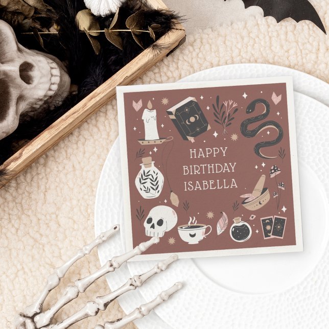 Mystical Crystal Fortune Teller Birthday Party Napkin (Creator Uploaded)