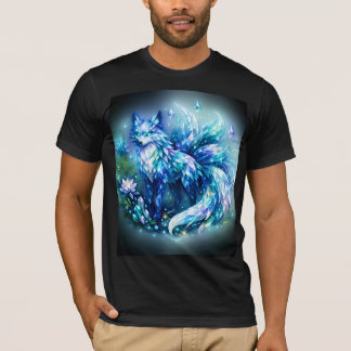 Mystical Crystal Fox Fantasy Art Men T Shirt