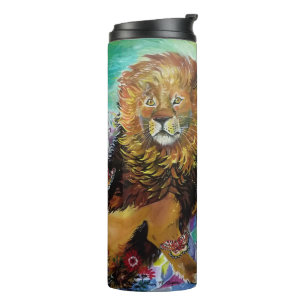 Mystical Crystal Lion Painting "New Worlds"   Thermal Tumbler