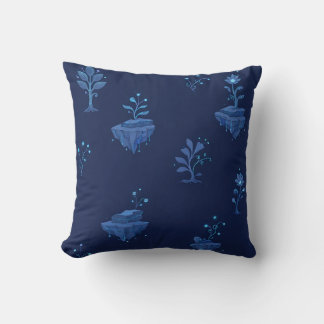 Mystical Cyberpunk Botanical Elements in Midnight Cushion