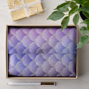 Mystical Dark Mermaid Scales & Ocean Trident illow Tissue Paper
