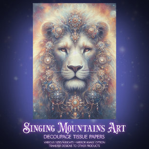 Mystical Decorative Lion King Decoupage Tissue Paper