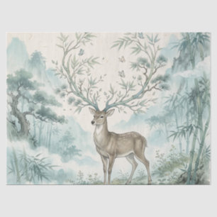 Mystical Deer Forest Watercolor Art Tissue Paper
