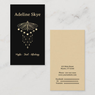 Mystical design with moth business card