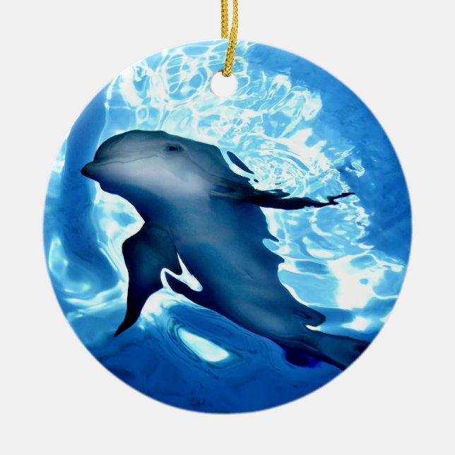 Mystical Dolphin.jpg Ceramic Tree Decoration (Front)