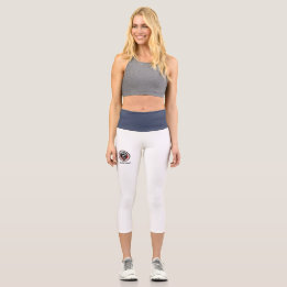 Mystical Double Head Dragon - Round Minimal Design Capri Leggings