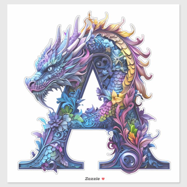Mystical Dragon Alphabet - Letter A (Sheet)