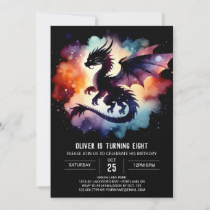 Mystical Dragon Birthday Editable Invitation