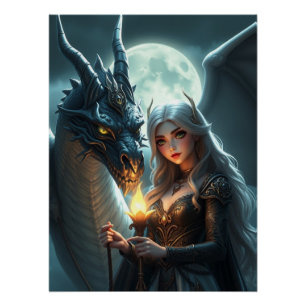 Mystical Dragon Fantasy Art  Poster