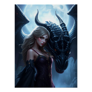 Mystical Dragon Fantasy Art Poster