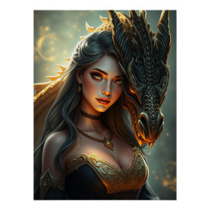 Mystical Dragon Fantasy Art Poster