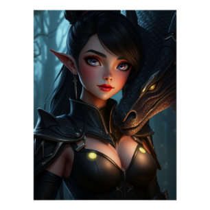 Mystical Dragon Fantasy Art Poster