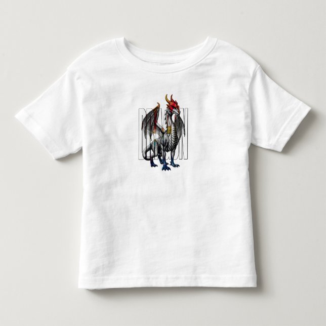 Mystical Dragon Fantasy Creature Design Toddler T-Shirt (Front)