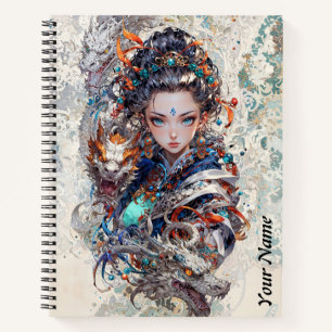 Mystical Dragon Goddess Art – Intricate Fantasy Notebook