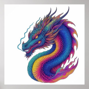 Mystical Dragon Serpent Poster